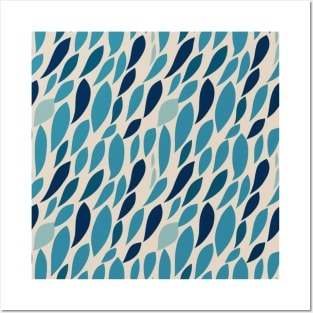 Abstract blue fish, a touch of color and movement Posters and Art